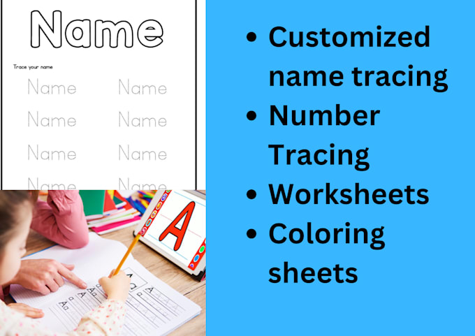 Gig Preview - Do customized tracing and worksheet for your child