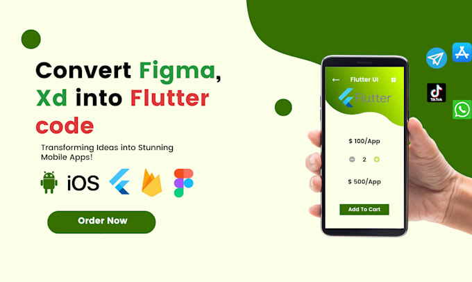 Gig Preview - Offer mobile app ui convert figma adobe xd to responsive flutter code