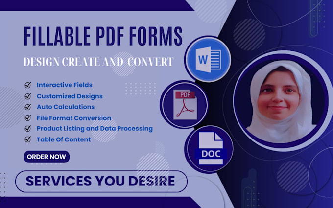 Gig Preview - Create and convert fillable PDF forms and design table of content