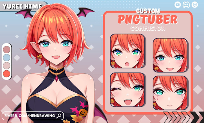 Bestseller - design pngtuber model character for streams high quality