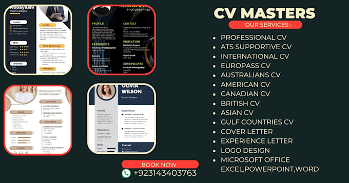 Gig Preview - Create a professional cv and resume and cover letter for global market