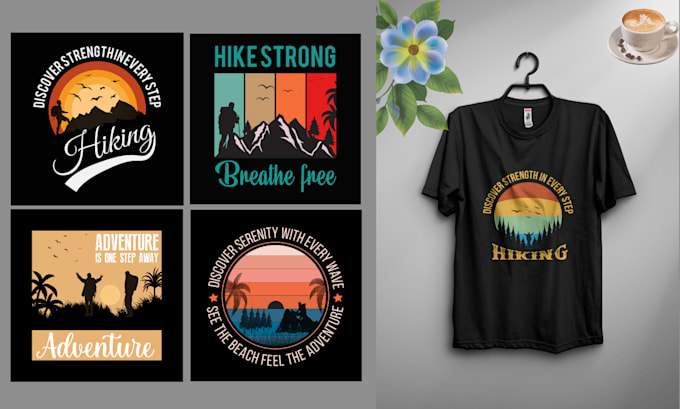 Gig Preview - Do creative unique and awesome vintage typography and hiking t shirt design