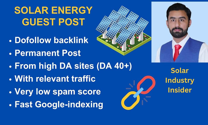 Gig Preview - Do solar energy guest posts for renewable and solar businesses