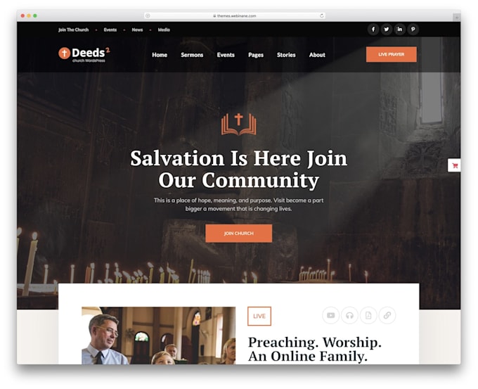 Gig Preview - Build professional church website, donation, fundraising, live streaming website