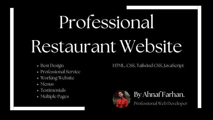 Gig Preview - Create a professional restaurant or hotel website for you