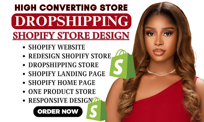 Gig Preview - Build shopify website, design or redesign shopify store, dropshipping store