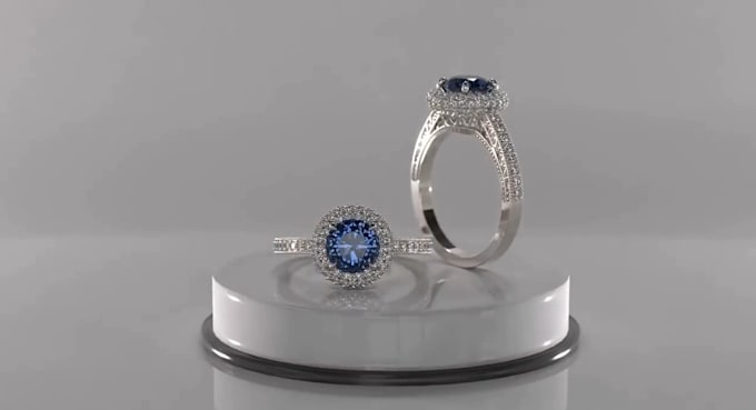 Gig Preview - Render realistic 3d jewelry animation, 3d jewelry design, 3d cad ring, 3d model