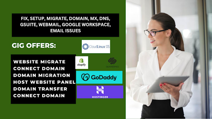 Gig Preview - Fix, setup, migrate, domain, mx, dns, gsuite, webmail, google workspace, issues