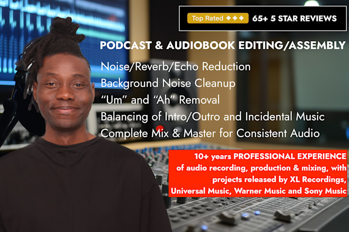 Gig Preview - Clean up, edit, mix and master your podcast or audiobook