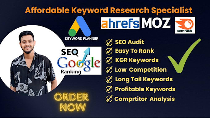 Gig Preview - Affordable keyword research specialist for your SEO ranking