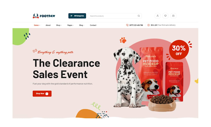 Gig Preview - Design pet products shopify store pet store shopify pet store pet website