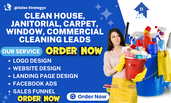 Gig Preview - Generate clean house janitorial carpet air duct window commercial cleaning leads