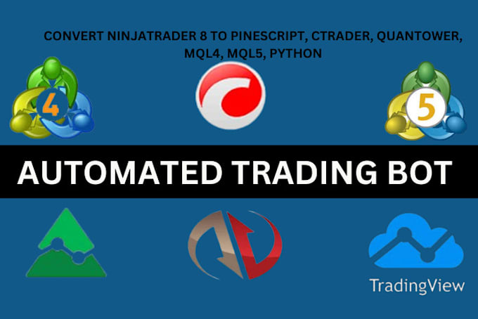 Gig Preview - Code ninjatrader to pinescript strategy, metatrader, ctrader, mt5, quantower