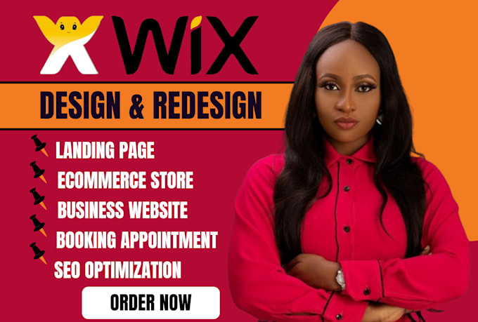 Gig Preview - Build wix website design, wix website redesign wix website development,  wix SEO