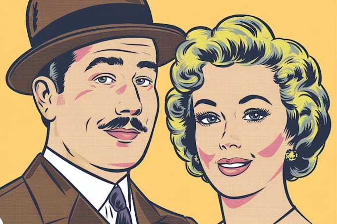 Gig Preview - Create vintage, retro, cartoon, pop art illustration