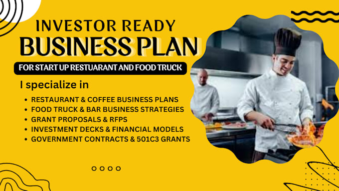 Gig Preview - Create restaurant business plan, pitch deck investment, financial plan and model