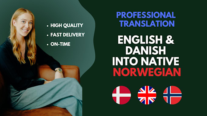 Gig Preview - Transform your english and danish content into norwegian