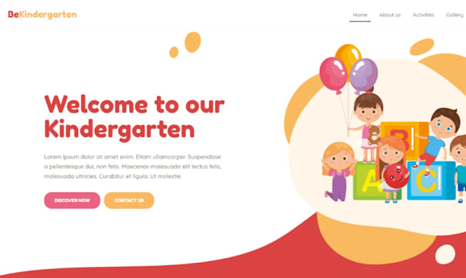 Gig Preview - Design kindergarten website, childcare website, daycare website