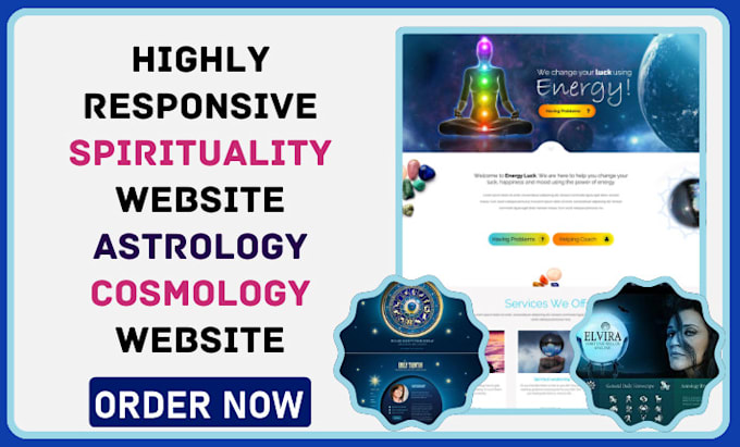 Gig Preview - Build spirituality and astrology website logo design landing page and leads