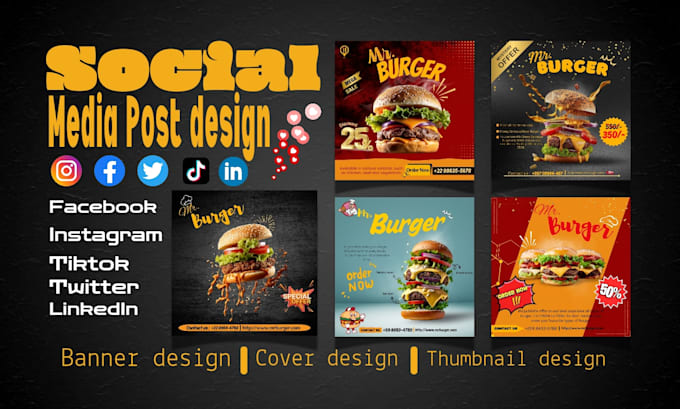 Gig Preview - Create social media post design,facebook cover and thumbnail