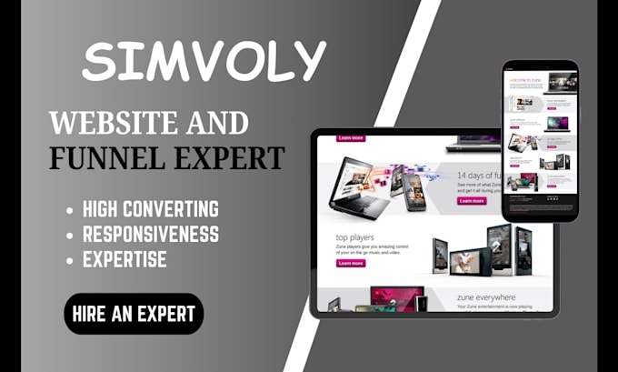 Bestseller - build a responsive simvoly sales funnel and simvoly website