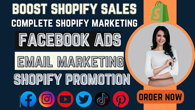 Gig Preview - Boost shopify sales, complete shopify marketing facebook shop ads tiktok ads