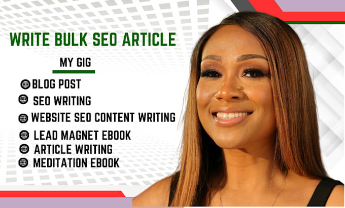 Gig Preview - Write bulk SEO articles and blog post content writing copywriting