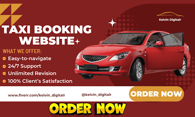 Gig Preview - Design professional taxi booking car rental, chauffeur business website