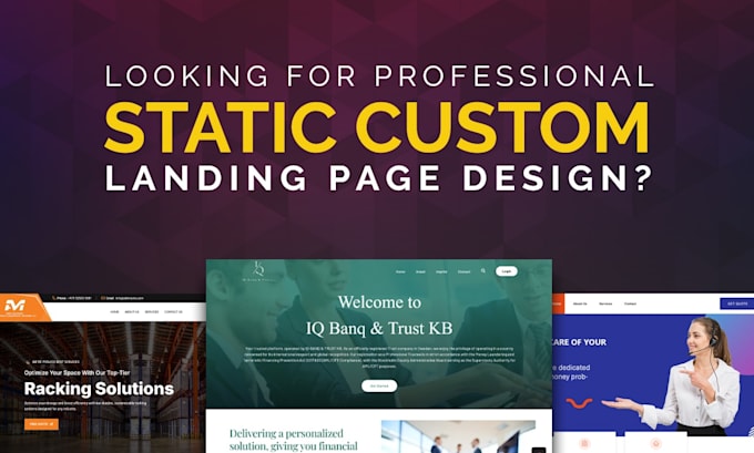 Gig Preview - Create responsive landing pages, custom websites for you