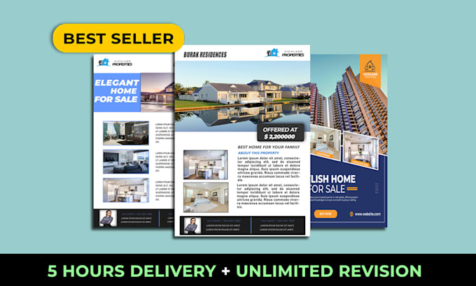 Bestseller - design real estate flyer, property, postcard and business flyer design