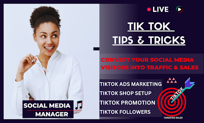 Gig Preview - Promote and super fast your tiktok organic followers tiktok shop ads marketing