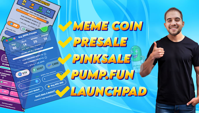 Gig Preview - Create meme coin, build ai agent, presale website, launchpad like pump fun