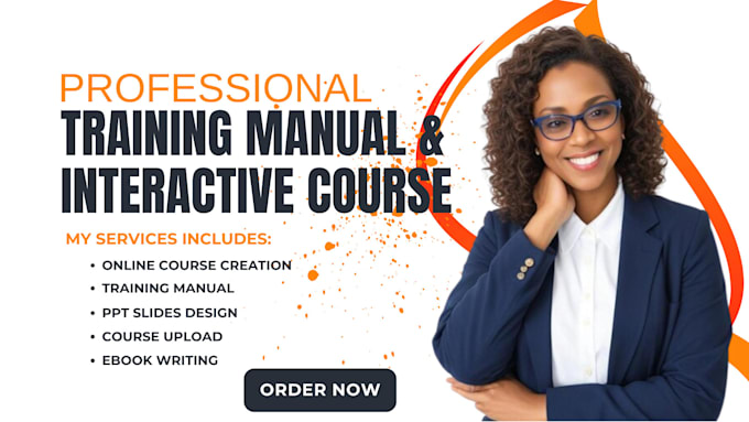 Gig Preview - Write interactive training course, training manual, instructional guide design