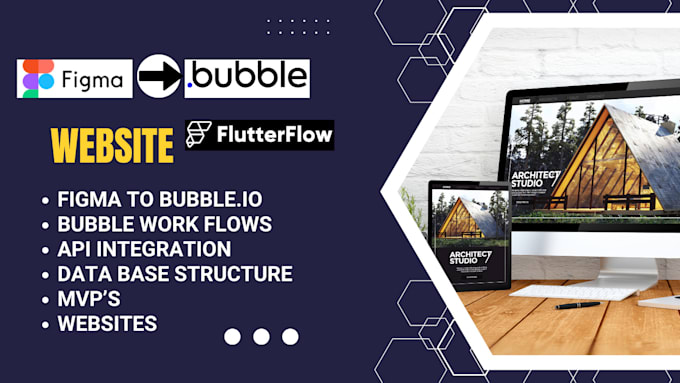 Gig Preview - Do bubble website, figma to bubble, figma to flutterflow, saas, mvp, llm