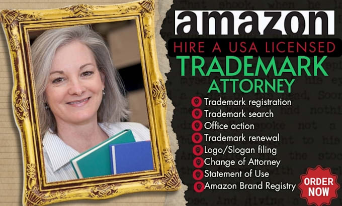 Gig Preview - Do trademark registration attorney, patent, office action, uspto amazon brand