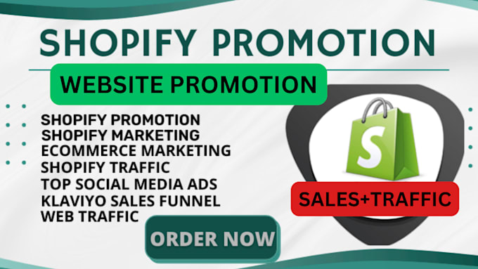 Gig Preview - Do organically shopify website traffic, shopify store promotion, shopify sales