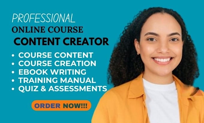 Gig Preview - Create online course content creation training manual ebook ghostwriter