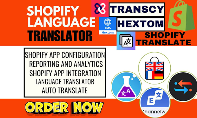 Gig Preview - Setup shopify language translator hextom transcy langshop transtor tlab landwill