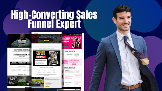 Gig Preview - Build sales funnel, landing page on clickfunnel, systeme io, gohighlevel, kajabi