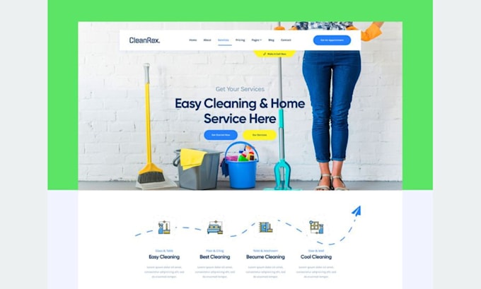 Gig Preview - Design house cleaning, office cleaning, cleaning service website, bookingkoala