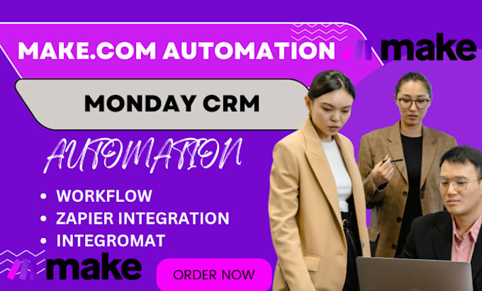 Gig Preview - Do made com automation, monday crm, integromat, made com workflow