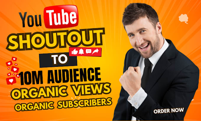 Bestseller - do an organic youtube shoutout to your channel up to 10m in us uk target