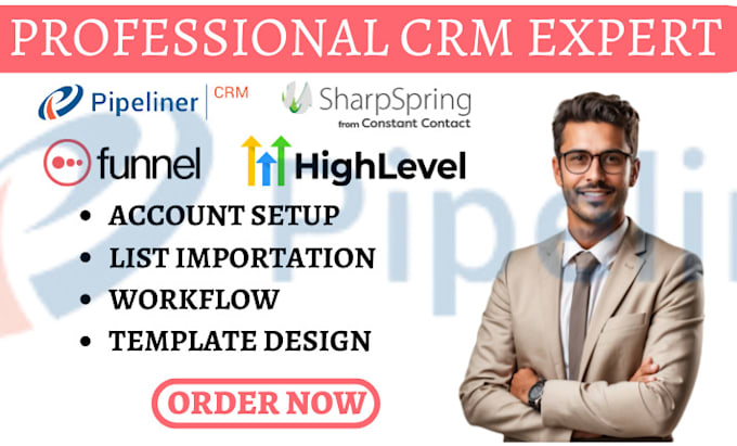 Gig Preview - Setup pipeliner funnel crm sharpspring salesfunnel gohighlevel keap acumbamail