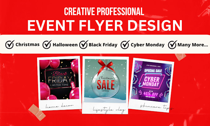 Gig Preview - Design black friday, cyber monday, christmas flyer, and new year social media