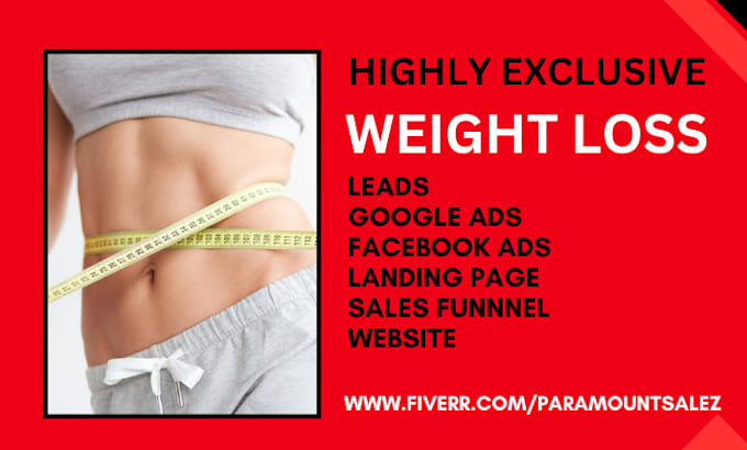 Gig Preview - Generate weight loss leads weight loss landing page weight loss sales funnel