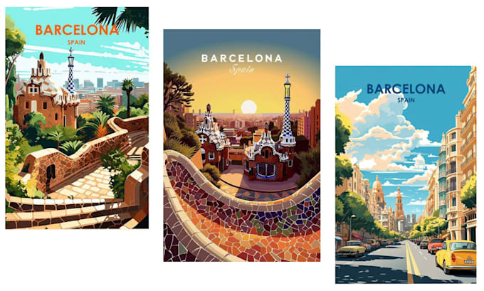 Gig Preview - Design top level retro vintage modern style travel poster