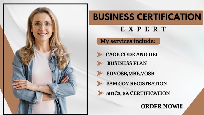 Gig Preview - Do business certifications in UK US canada 8a mbe sdvosb dbe wosb business plan