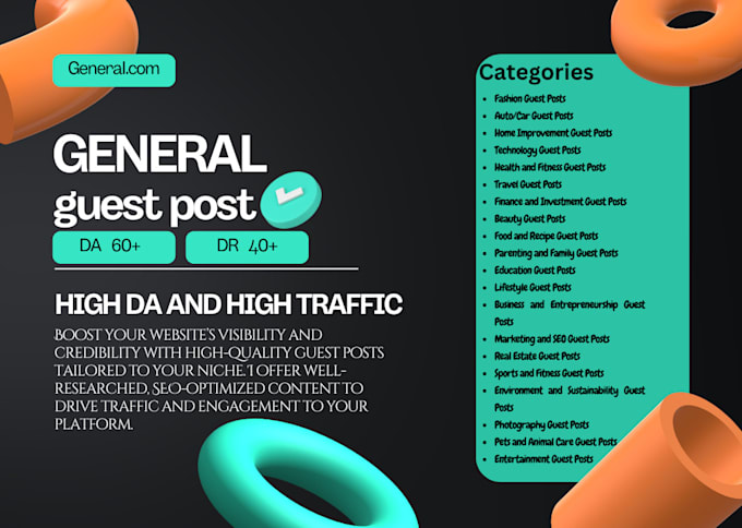 Gig Preview - Do guest posts on da 60 general blogs