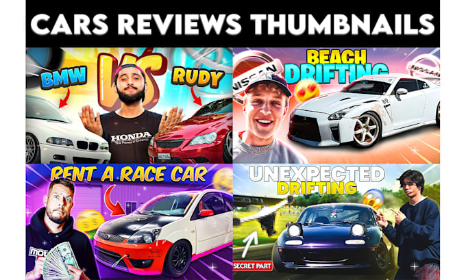 Gig Preview - Design youtube thumbnails for car reviews, car videos and auto reviews