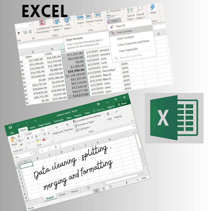 Gig Preview - Clean ,format ,merge and split excel data